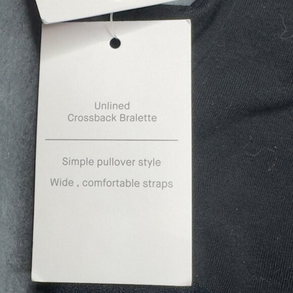 Auden Womens Size Medium Bralette Unlined Crossback Pullover Black New - Picture 5 of 11